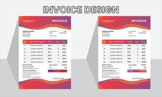 creativo e unico astratto stile aziendale attività commerciale fattura modello.quotazione fattura disposizione modello carta foglio includere contabilità, prezzo, imposta, e quantità. vettore