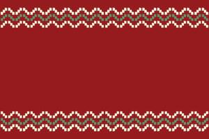 etnico ikat tessuto modello geometrico stile.africano ikat ricamo etnico modello rosso Natale giorno sfondo. astratto, illustrazione. trama, abbigliamento, cornice, decorazione, motivo. vettore