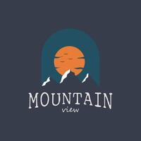 montagna Visualizza logo design.escursionismo avventura icona impostato estremo vettore