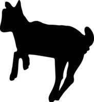 bambino capre giocando nel aia vettore o silhouette file