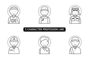 impostato di icone vettore illustrazione concetto linea personaggio professione lavoro collezione di semplice e colorato avatar simboli