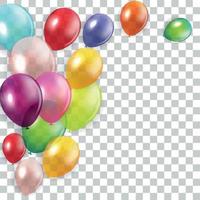 concetto di buon compleanno lucido con palloncini isolati su sfondo trasparente. illustrazione vettoriale