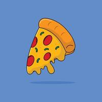 icona Pizza formaggio delizioso veloce cibo e bevanda illustrazione concept.premium illustrazione vettore