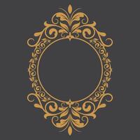 d'oro Vintage ▾ telaio ornamento nel cerchio dimensione.dorata squillare confine ornamento.adatto per nozze invito carta. vettore