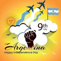 grafico per argentina indipendenza giorno, 9 ° di luglio vettore