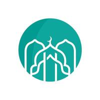 moschea logo, islamico culto disegno, eid al Fitr moschea edificio vettore icona modello, Ramadan, eid al adha