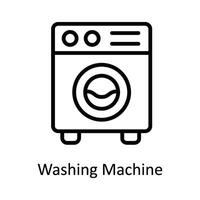 lavaggio macchina vettore schema icona design illustrazione. cucina e casa simbolo su bianca sfondo eps 10 file