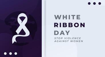 bianca nastro giorno celebrazione vettore design illustrazione per fermare violenza contro donne sfondo