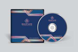 CD copertina design con blu colore vettore