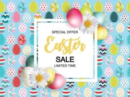 felice Pasqua carino vendita poster sfondo con le uova. illustrazione vettoriale