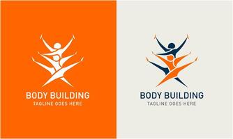 creativo palestra, fitness bodybuilding, logo icona campione, sport uomo concetto illustrazione modello vettore