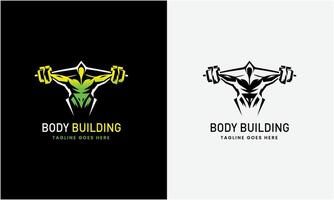 creativo palestra, fitness bodybuilding, logo icona campione, sport uomo concetto illustrazione modello vettore