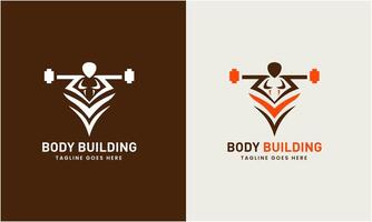 creativo palestra, fitness bodybuilding, logo icona campione, sport uomo concetto illustrazione modello vettore