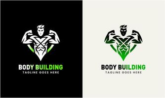 creativo palestra, fitness bodybuilding, logo icona campione, sport uomo concetto illustrazione modello vettore