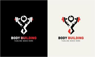 creativo palestra, fitness bodybuilding, logo icona campione, sport uomo concetto illustrazione modello vettore