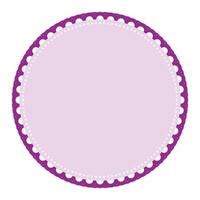 classico leggero viola cerchio confine telaio con pizzo bordi decorazione vuoto etichetta etichetta sfondo vettore