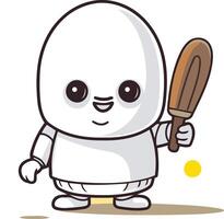cricket portafortuna personaggio con un' baseball pipistrello e palla vettore