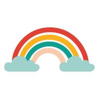 mano disegno cartone animato arcobaleno vettore