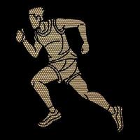 in esecuzione azione movimento maratona corridore un' uomo inizio in esecuzione cartone animato sport grafico vettore