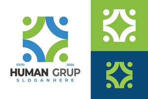 umano grup logo design simbolo icona illustrazione vettore