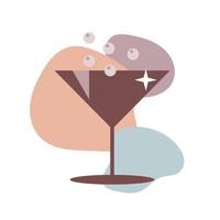 icona del bicchiere da cocktail di colore marrone. design piatto isolato vettore