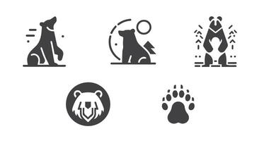 minimo orso logo design vettore