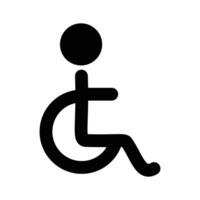 portatori di handicap paziente, Disabilitato uomo piatto icona, pronto per uso vettore