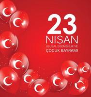 23 nisan cocuk baryrami. illustrazione vettoriale del giorno dei bambini del 23 aprile turco