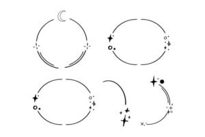 impostato stella scintillare silhouette celeste linea montatura astratto forma frontiere isolato su bianca sfondo. collezione futuristico divisori fricchettone design elementi vettore