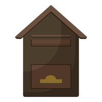 semplice illustrazione di un' Marrone cartone animato birdhouse con un' il giro Ingresso vettore