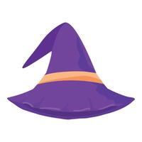 capriccioso viola strega cappello con un arancia gruppo musicale, Perfetto per Halloween temi vettore