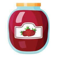 colorato illustrazione di un' sigillato vaso pieno con fragola marmellata vettore