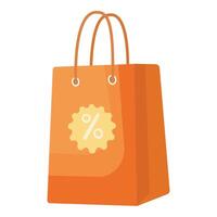 shopping Borsa con sconto etichetta icona vettore