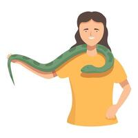 donna con verde serpente su le spalle vettore