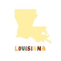 mappa della louisiana isolata. collezione usa. mappa della louisiana - sagoma gialla vettore