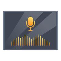 Podcast icona con suono onde vettore