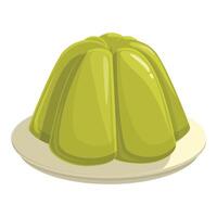 cartone animato illustrazione di verde gelatina su piatto vettore