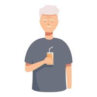 anziano uomo Tenere un' bicchiere di succo vettore