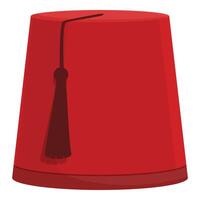 cartone animato rosso fez cappello illustrazione vettore