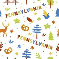 collezione usa. illustrazione vettoriale del tema della Pennsylvania. simboli di stato