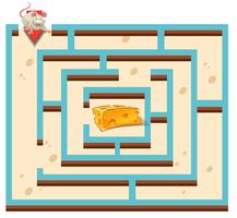 Modello di labirinto con mouse e formaggio vettore