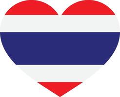 Tailandia bandiera cuore isolato su bianca sfondo . Tailandia amore simbolo . Tailandia bandiera nel cuore forma vettore