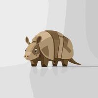 armadillo piatto arte illustrazione. carino animale personaggio design per bambini. semplice piatto pastello stile. vettore