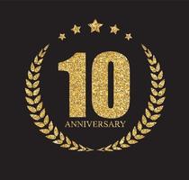 modello logo 10 anni anniversario illustrazione vettoriale