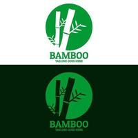 logo in bambù, bambù verde vettore