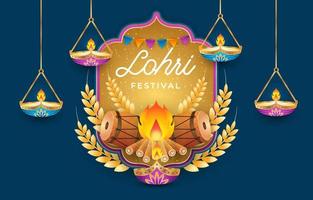 illustrazione di disegno vettoriale di celebrazione del festival di lohri