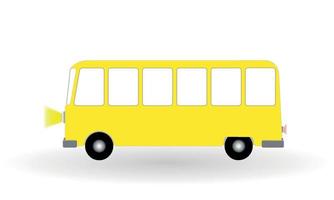 cartone animato allegro minibus isolato su sfondo bianco. illustrazione vettoriale.