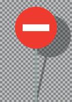 segnali stradali. è vietato entrare nei veicoli su sfondo trasparente. illustrazione vettoriale. vettore