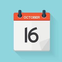 17 ottobre calendario piatto icona quotidiana. emblema di illustrazione vettoriale. elemento di design per la decorazione di documenti e applicazioni per ufficio. logo di giorno, data, ora, mese e festività vettore