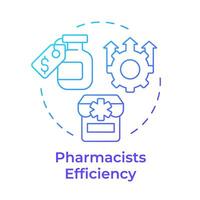 farmacisti efficienza blu pendenza concetto icona. efficienza aumento, chimico negozio. il giro forma linea illustrazione. astratto idea. grafico design. facile per uso nel infografica, articolo vettore